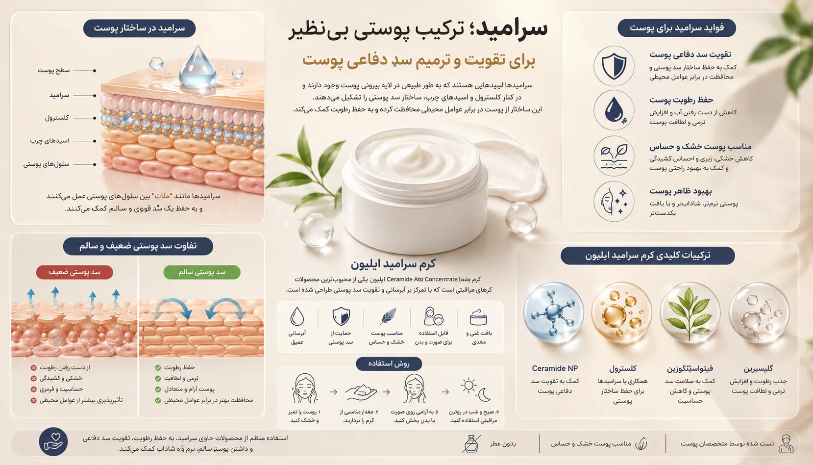 اینفوگرافیک سرامید ترکیب پوستی بی نظیر 