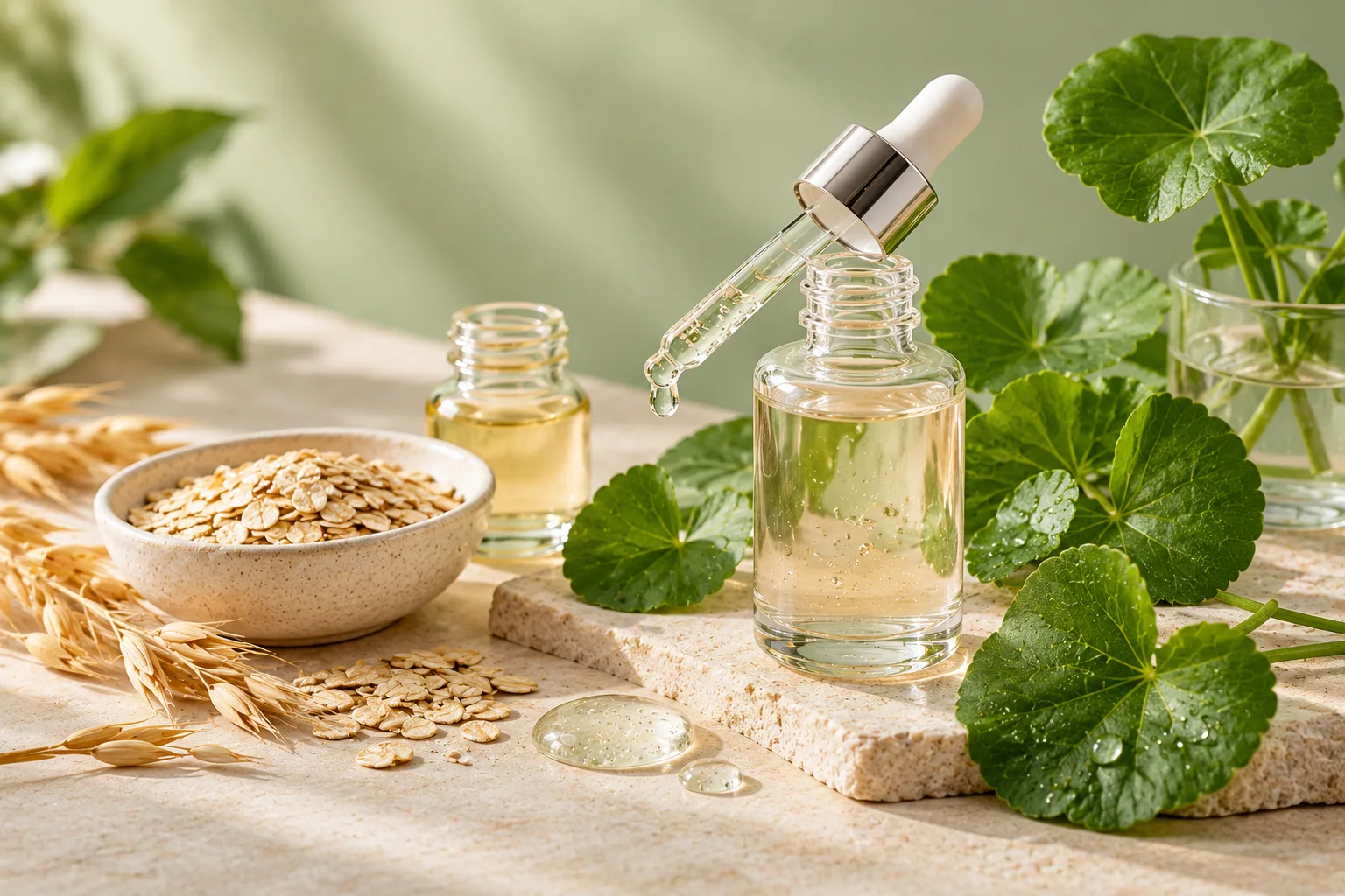 سنتلا آسیاتیکا، جو دوسر و ترکیبات آرام‌بخش پوست حساس